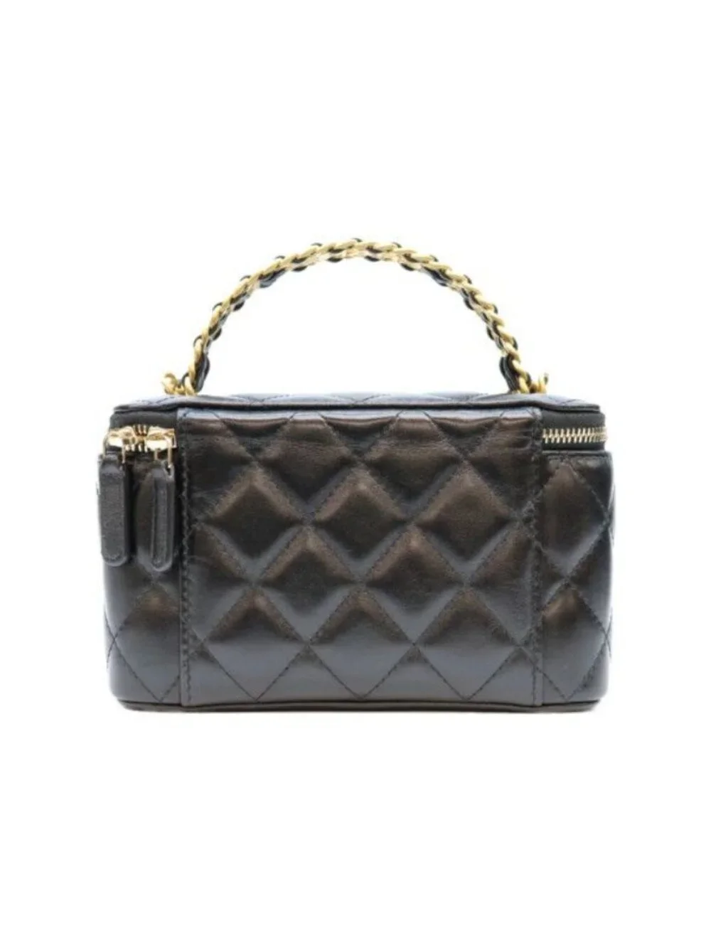 Chanel Black Lamb Gold Top Handle 2-Way